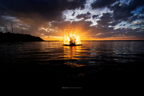 Olivers Hill Sunset Rock Splash A